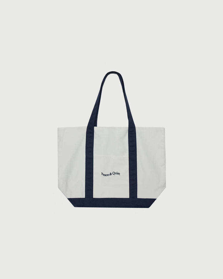 Stencil Boat Tote - Navy