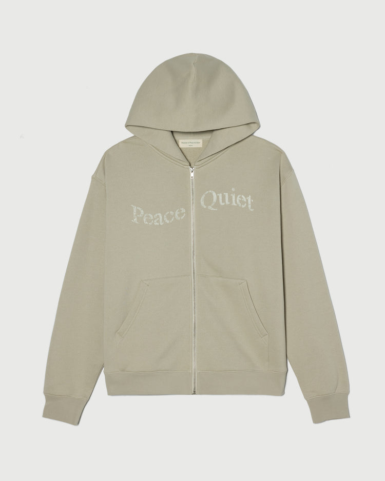 Stencil Zip Up Hoodie - Taupe