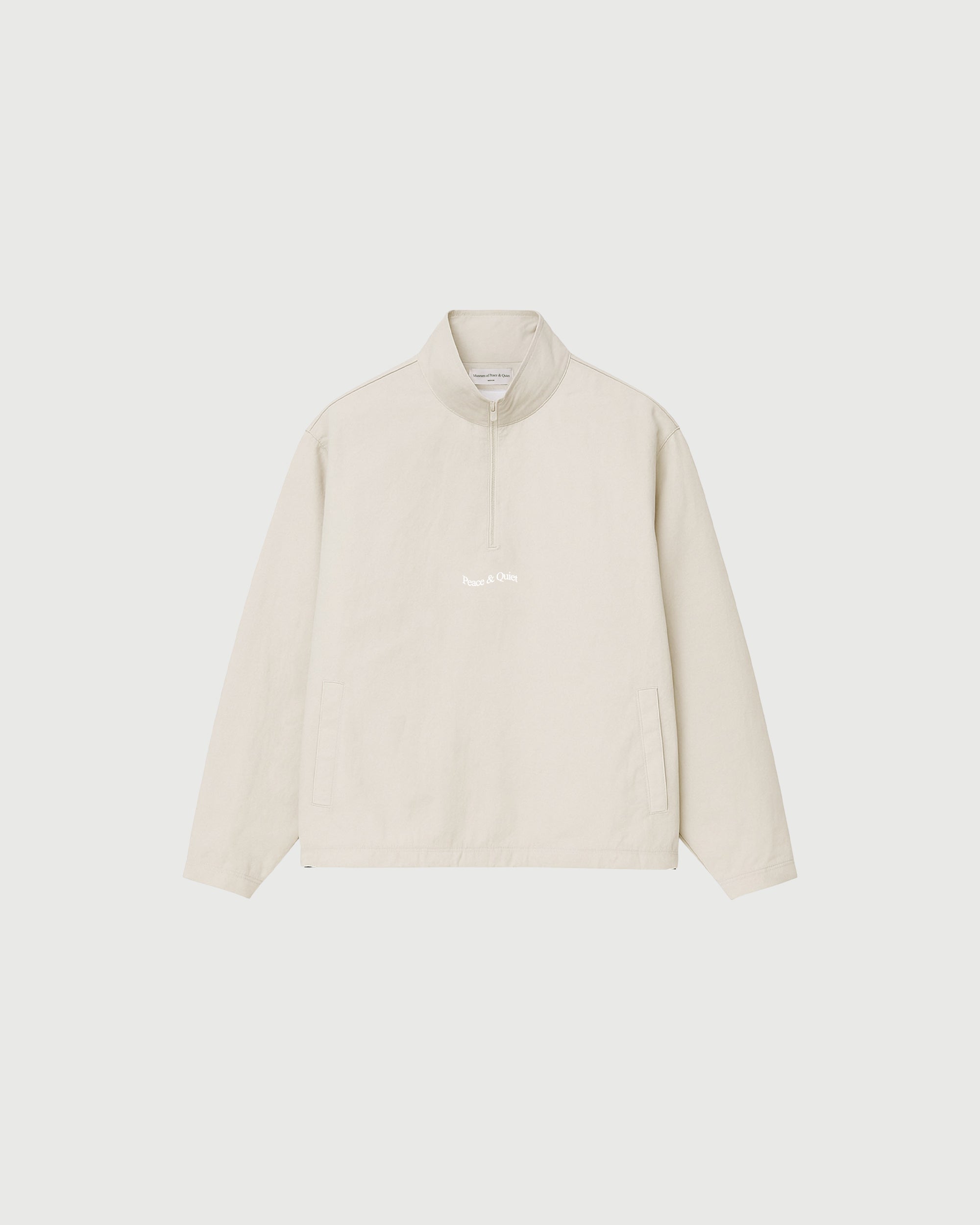 Wordmark Nylon Quarter Zip - Bone