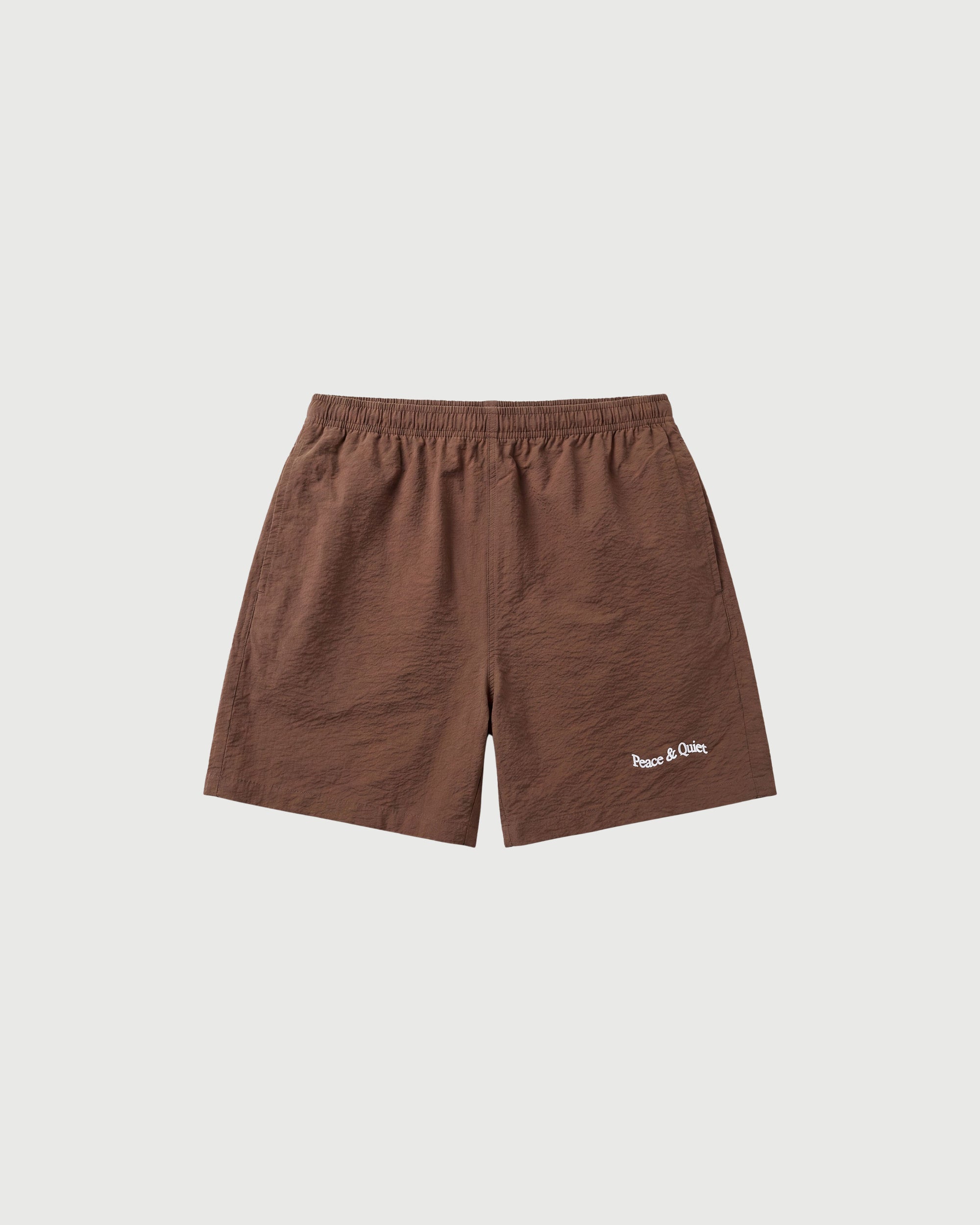 Wordmark Seersucker Shorts - Brown