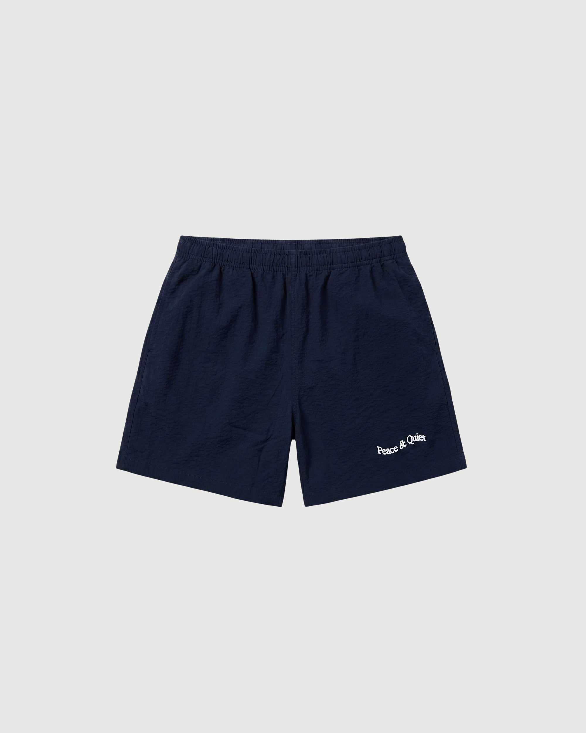 Wordmark Seersucker Shorts - Navy
