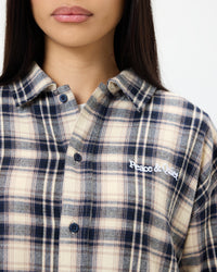 Wordmark Button Up - Navy