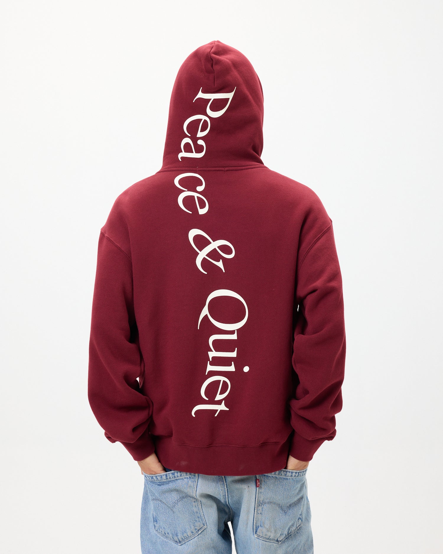 Wordmark Zip Up Hoodie - Burgandy
