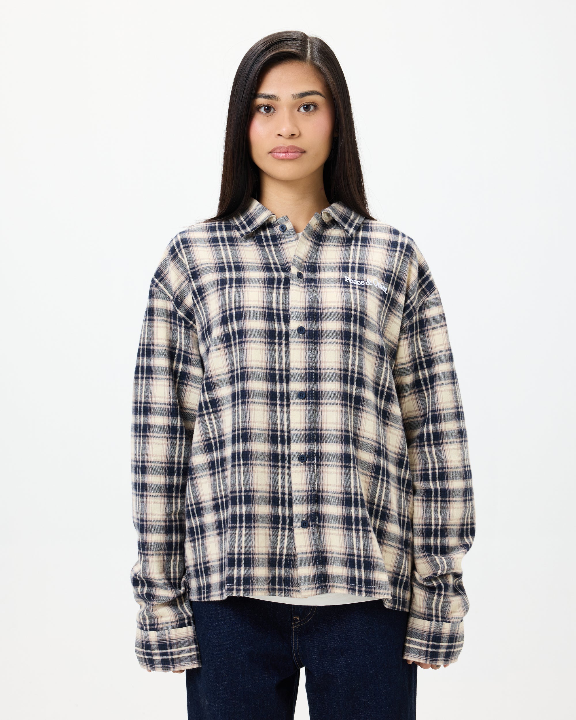 Wordmark Button Up - Navy